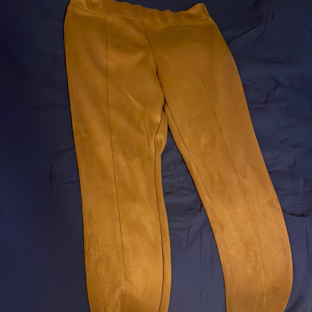 Faux suede skinny pants